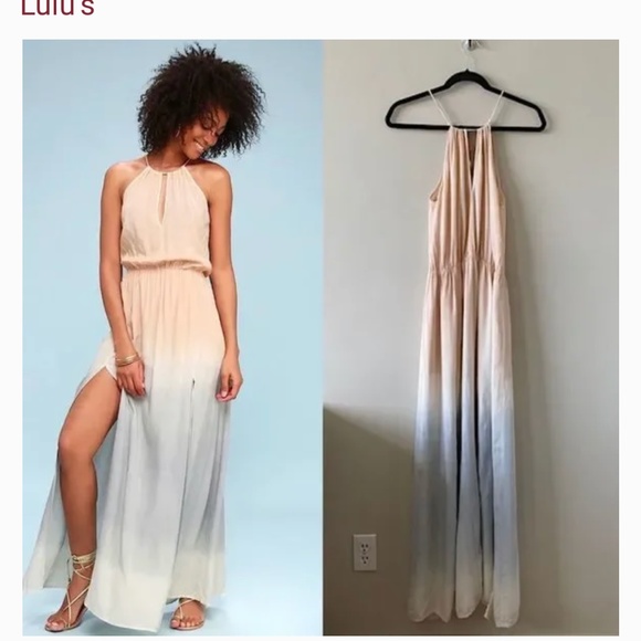 LULU’S -Sweet Sunset Blush Pink Dip-Dye Maxi Dress (Size:Small) - Picture 1 of 1